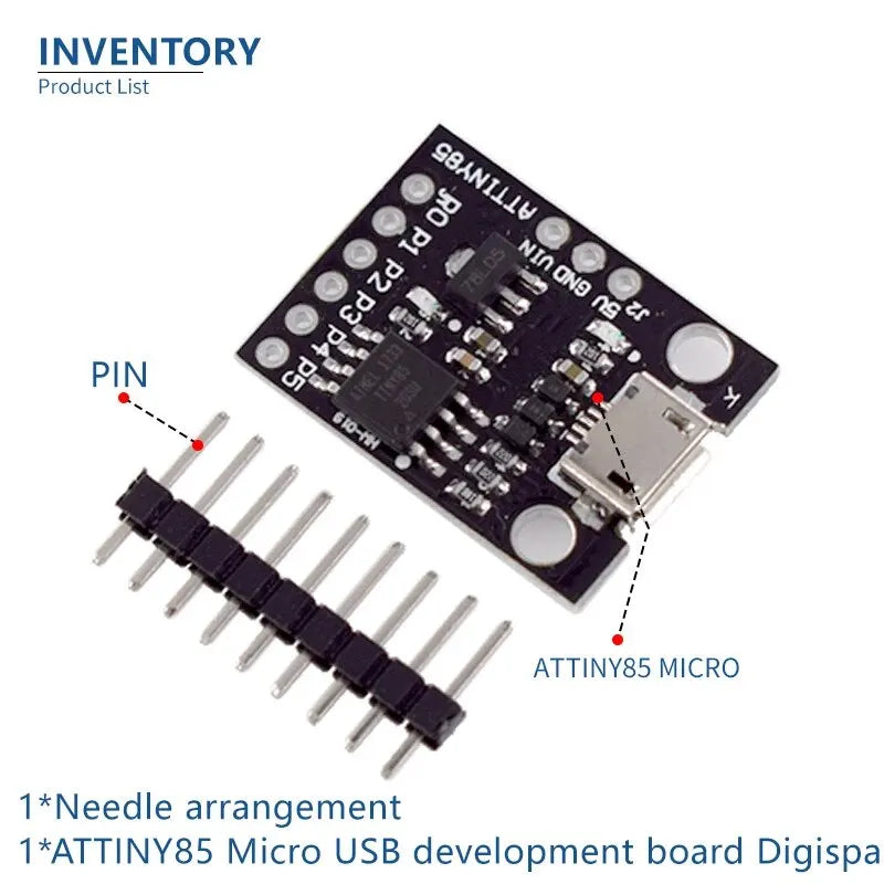 Mini ATTINY85 Micro USB Microcontroller Development Board Read