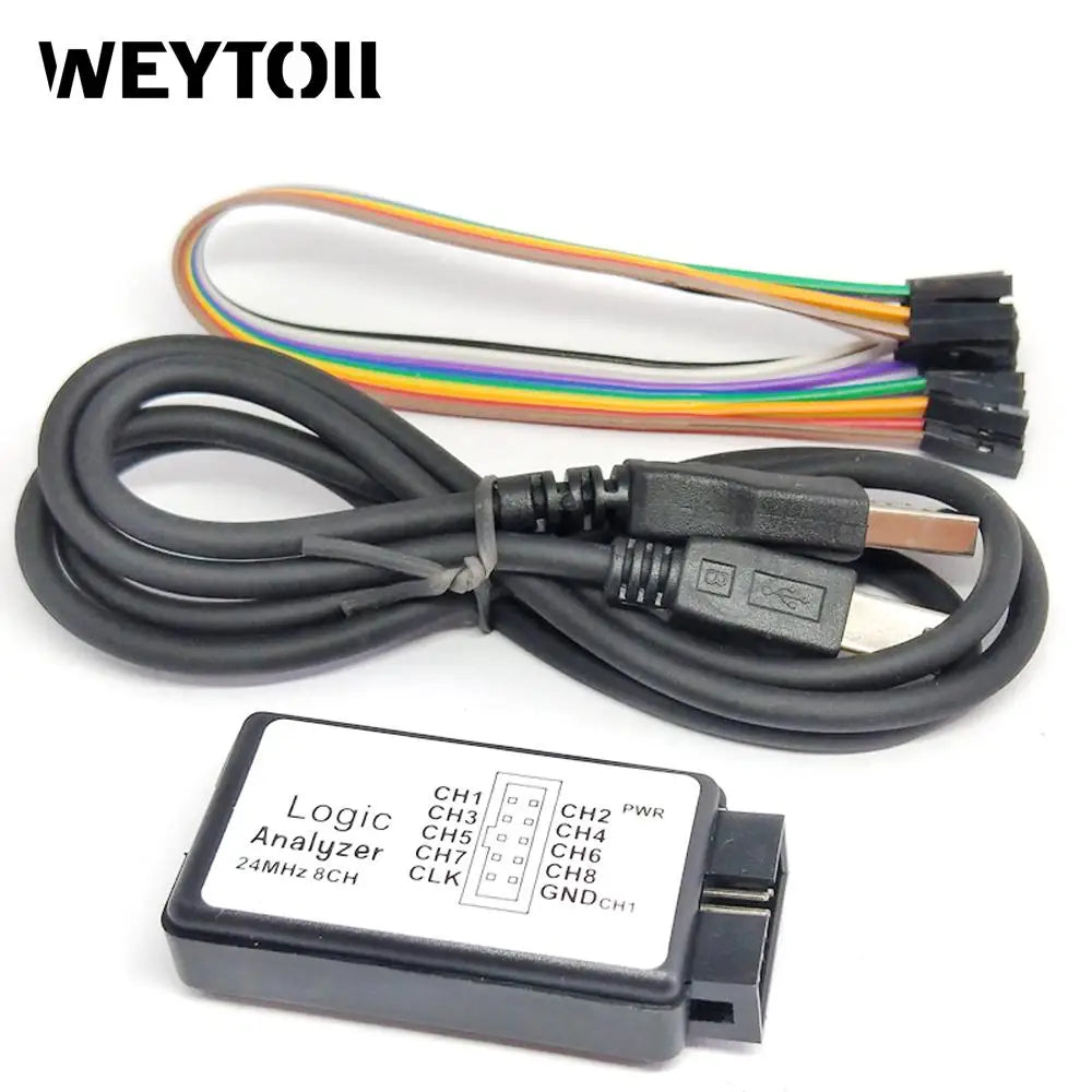USB Logic Analyzer 24M 8CH Microcontroller ARM FPGA Debug Tool 24MHz, 16MHz, 12MHz, 8MHz, 4MHz, 2MHz