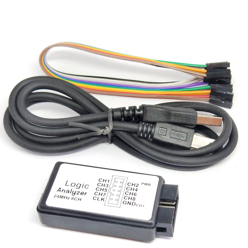 USB Logic Analyzer 24M 8CH Microcontroller ARM FPGA Debug Tool 24MHz, 16MHz, 12MHz, 8MHz, 4MHz, 2MHz