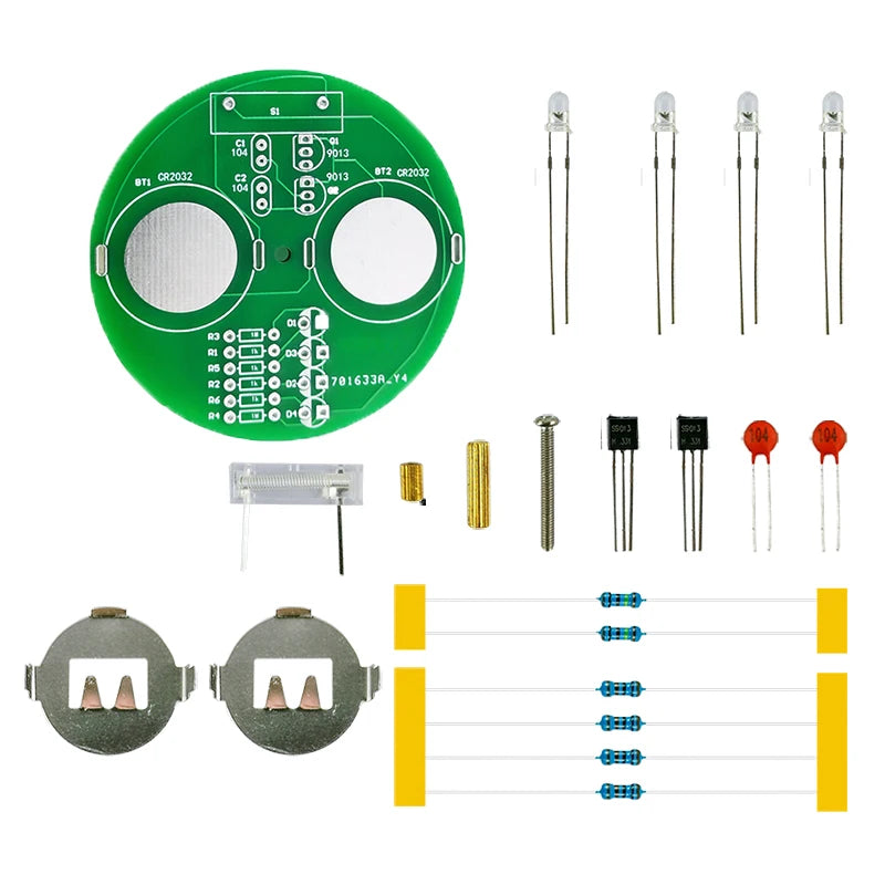 Diy Electronic Kit LED Gyro DIY Welding Kit Rotating Lantern Inline Components Diy Electronic Sodering Project(without Battery)