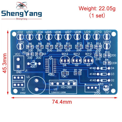 TZT CD4060 SMD Music Lantern Circuit Welding Kit Dream Light Electronic DIY Skill Training In-line SMD Welding