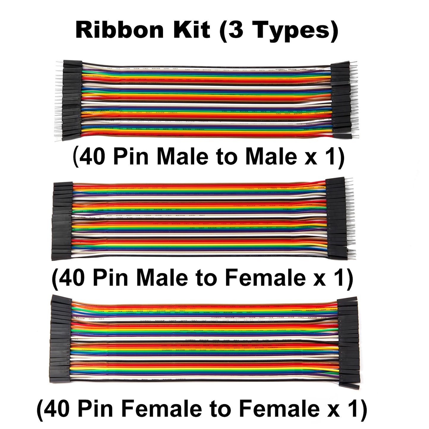 Dupont Cable Ribbon Jumper Wire Kit 10cm 20cm 30cm Male Female 24AWG Copper Line Set for DIY Arduino Breadboard PCB