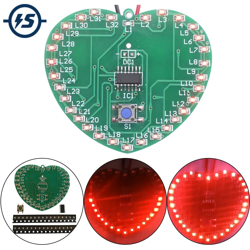 DIY Electronic Kit SMD LED Microcontroller Flashing Light Module Compo ...