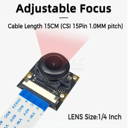 OV5647 Camera Module for Raspberry Pi 3B 4B 3B+ Adjustable Focus 120 130 200 160 Degree 3.6MM HD 5 Million Pixel Night Vision