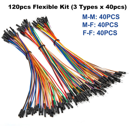 Dupont Cable Ribbon Jumper Wire Kit 10cm 20cm 30cm Male Female 24AWG Copper Line Set for DIY Arduino Breadboard PCB