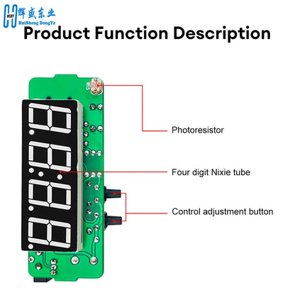 TJ-56-428 4-Digit Digital DIY Clock Kits with Acrylic Shell, DIY Alarm Clock Soldering Practice Kit for Learning Electronics