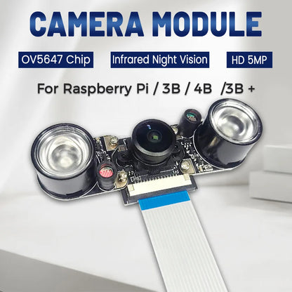 OV5647 Camera Module for Raspberry Pi 3B 4B 3B+ Adjustable Focus 120 130 200 160 Degree 3.6MM HD 5 Million Pixel Night Vision