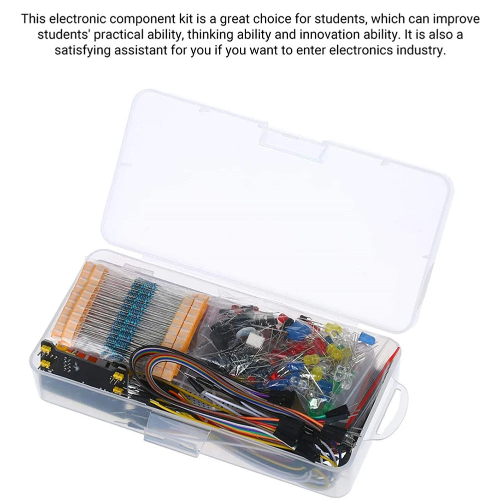 Electronic Starter Kit with Power Supply Module Jumper Wire DIY Project Starter Kit 830 Tie-Points Breadboard for Arduino