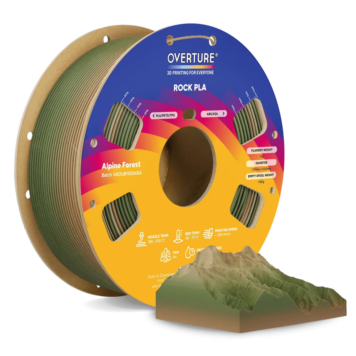 Studio Rock PLA 3D Printer Filament 1.75mm