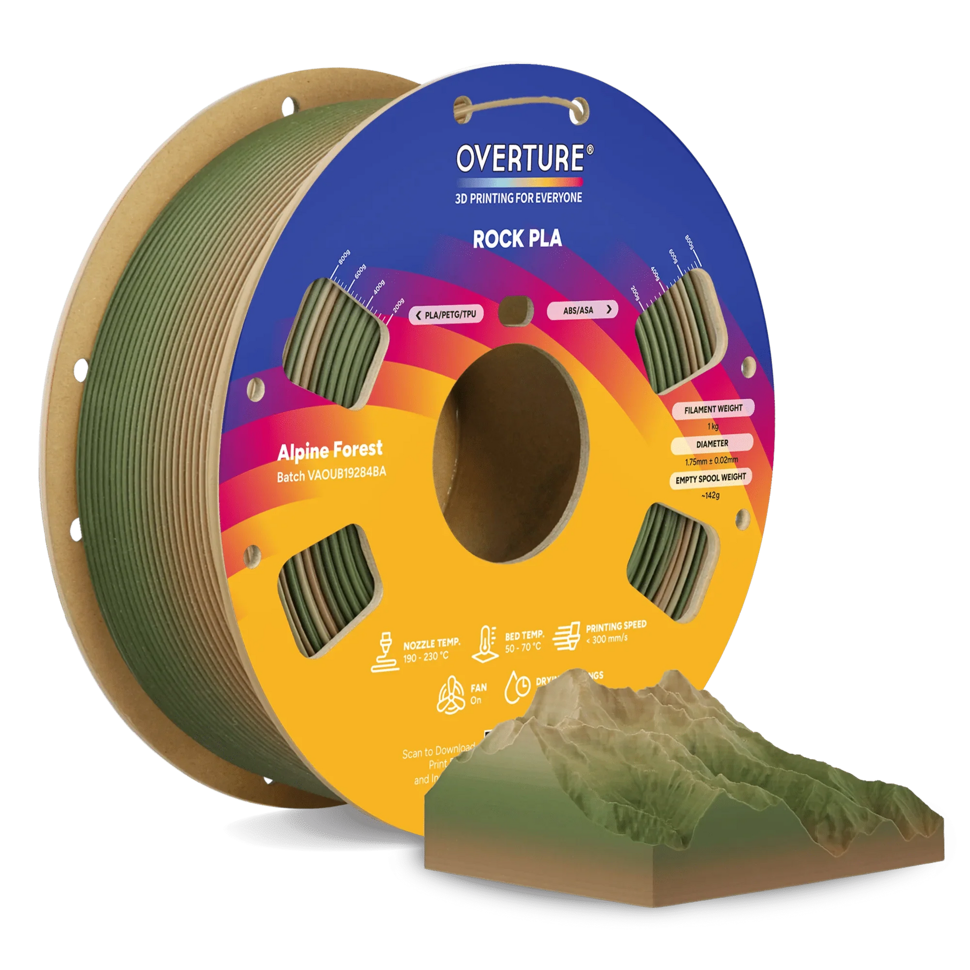 Studio Rock PLA 3D Printer Filament 1.75mm
