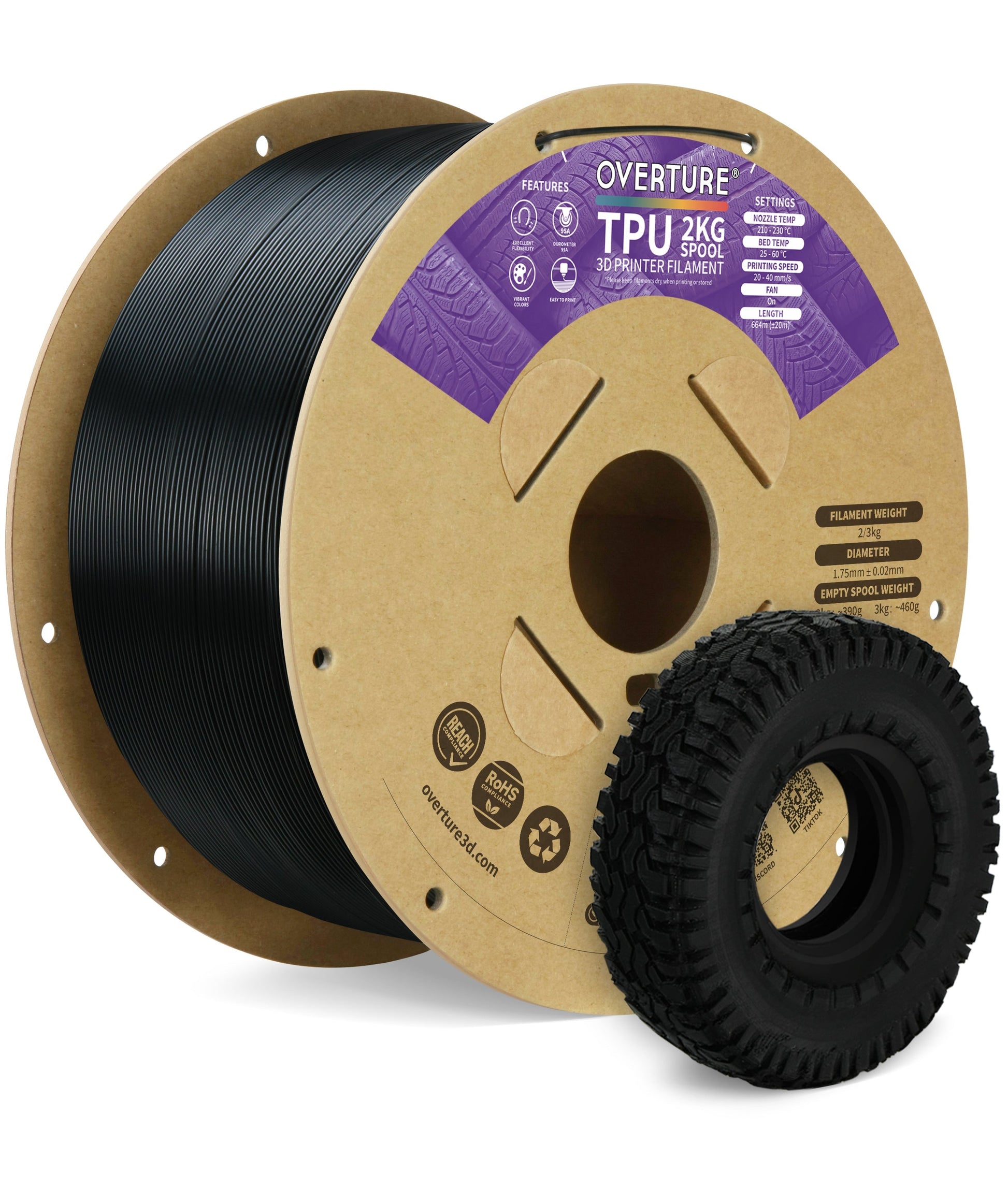 Studio TPU 95A 3D Printer Filament 1.75mm - 2kg