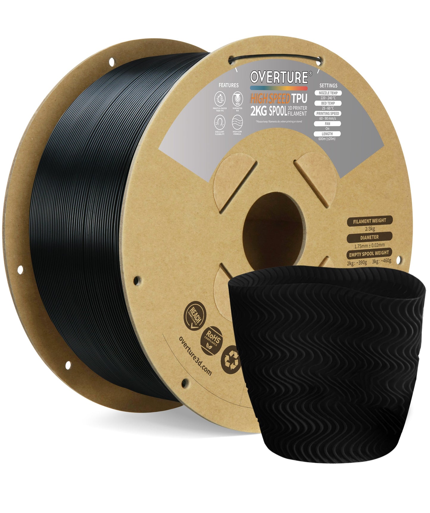 Studio High Speed TPU 95A 3D Printer Filament 1.75mm - 2kg